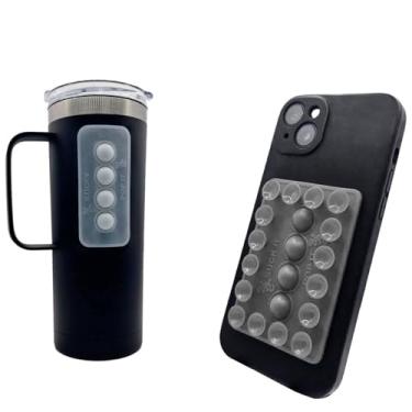 Imagem de Suck It Pop It - Aderência adesiva para telefone compatível com iPhone, Android - Suporte de telefone com ventosa para selfie, vídeos - cola no espelho e na janela do carro - Brinquedo Bubble Fidget