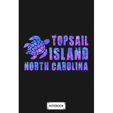 Imagem de Topsail Island North Carolina Beach Design Tribal Turtle N02955 Notebook: Lined College Ruled Paper, Planner, 6x9 120 Pages, Diary, Matte Finish Cover, Journal