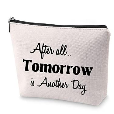 Imagem de ZJXHPO Bolsa de cosméticos inspiradora After All Tomorrow Is Another Day Makeup Zipper Touch Bag Gone With The Wind Inspire Estojo de viagem para presente, amanhã