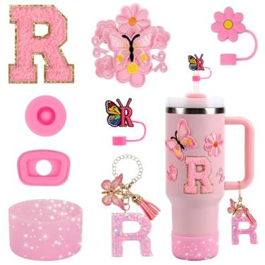 Imagem de Conjunto de acessórios de copo de 15 peças para copo Stanley Cup de 850 g 1,134 g com alça, incluindo capa de canudo de silicone e bota, tampa à prova de derramamento, pingentes Stanley, pingente de