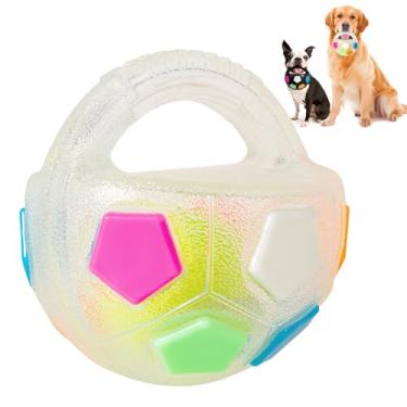 Imagem de YOOGAO Pet Bola de brinquedo para cães com alça, jogo de arremesso e busca, bola interativa para cães brincarem, flutuante (transparente)