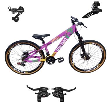 Imagem de Bicicleta 26 VikingX T25 21v Freeride Cambios e Trocadores SHIMANOS Pneu Slick Fino Fx Amarela1.50-Unissex