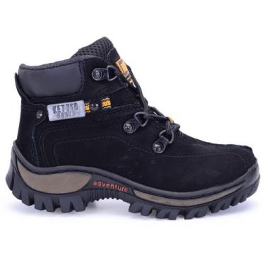 Imagem de Tenis Adventure Bota Infantil Preto Coturno Couro Ketter Boots , Preto