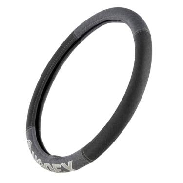 Imagem de Hooey Capa de volante, ajuste universal, fácil de instalar para carros, caminhões, vans, SUV, Preto mesclado, tamanho nico