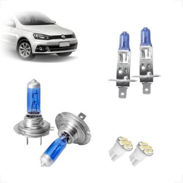 Imagem de Kit de Lâmpadas Halógena Super Branca Farol Alto H1 e Baixo H7 para Vo