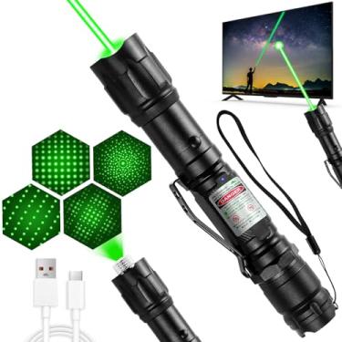 Imagem de [Profissional] Ponteiro laser verde recarregável de alta potência, feixe verde, luz a laser de longa distância para TV/LED/telas LCD, lanternas táticas, apresentações para escritório/ao ar livre