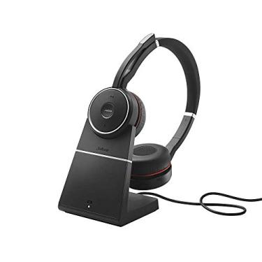 Imagem de Jabra Fone de ouvido sem fio Evolve 75 MS, estéreo – Inclui adaptador USB Link 370 e suporte de carregamento – Fone de ouvido Bluetooth com alto-falantes de classe mundial, microfone com cancelamento