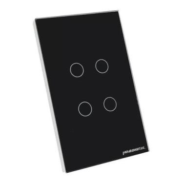 Imagem de Interruptor  smart Touch 4 Botoes zigbee Preto  nova Digital