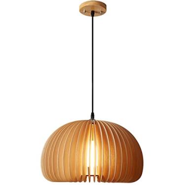 Imagem de Flyrose Luminária Pendente De Madeira Estilo Fazenda Industrial, Ilha De Cozinha, Lustre Boho De Vime, Iluminação Pendente Japonesa, Luminária Pendente Grande De Cúpula, Luminária Retrô Para Sala De