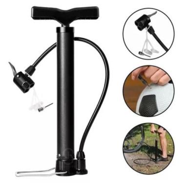 Imagem de Bomba De Ar Manual Pneus Bicicleta Carro Moto Bola Cor Preto - LF PRES