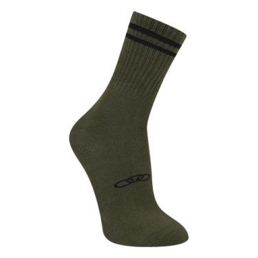 Imagem de Meia Olympikus Cano Longo Comfy Feminina, Verde claro, Preto, 33/38