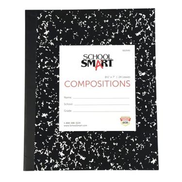 Imagem de School Smart Livro de composição pautado com capa flexível, 21,5 x 17,7 cm, 48 páginas