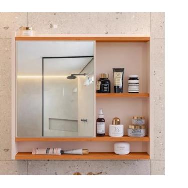 Imagem de Armário De Banheiro Aéreo Eros Com Espelho 1 Porta E Nicho