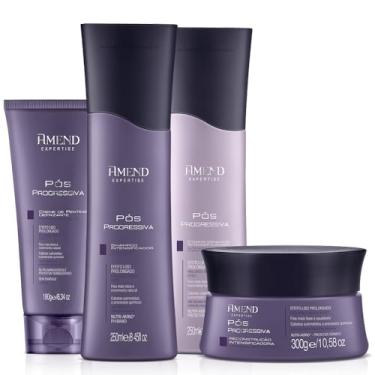 Imagem de KIt Tratamento Pós Progressiva Shampoo + Condicionador + Máscara + Creme Defrizante Amend