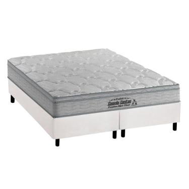 Imagem de Cama Box King: Colchão Espuma Probel D40 Guarda Costas Premium Hiper Firme + Base crc Courano White(193x203)