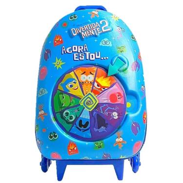 Imagem de Mochila Rodinha Tripla Divertidamente Roleta Azul 3D Maxtoy