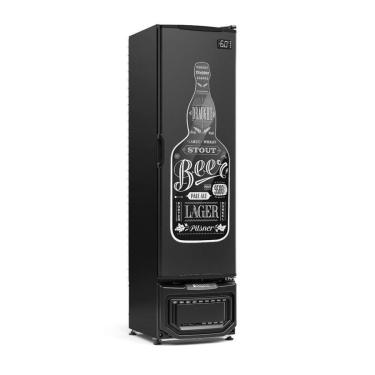 Imagem de Refrigerador Vertical Cervejeira 228L 60 Garrafas 600ml + 20 Latas 350ml Porta Cega e Laterais Pretas GCB-23E/PR/220V 60Hz Gelopar