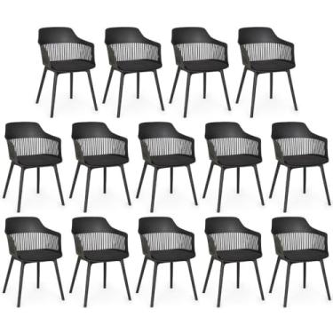 Imagem de Kit 14 Cadeiras de Jantar Estofada Marcela - Preto