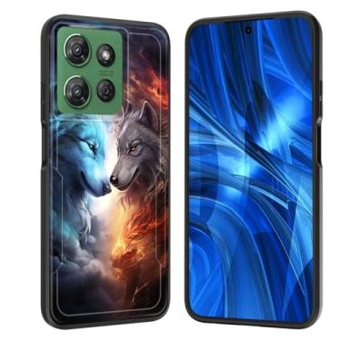 Imagem de JHYYTUJTYP Capa para Moto G 5G 2025, [Teste de queda de grau militar] Capa protetora resistente à prova de choque resistente para Motorola Moto G 5G 2025 de 6,7 polegadas, duas galáxias de lobo