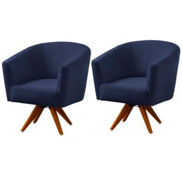 Imagem de Kit 2 Poltronas para Sala e Escritório Base Giratória Belize - Konfort