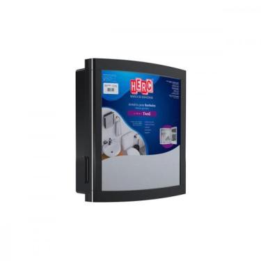 Imagem de Armario Plastico Herc Tivoli Externo/Embutir 33,8X32,2 Preto - METASUL