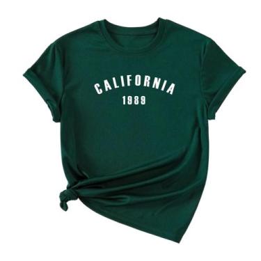 Imagem de Camiseta Feminina Baby Look California 1989 algodão Gola Redonda - Ine