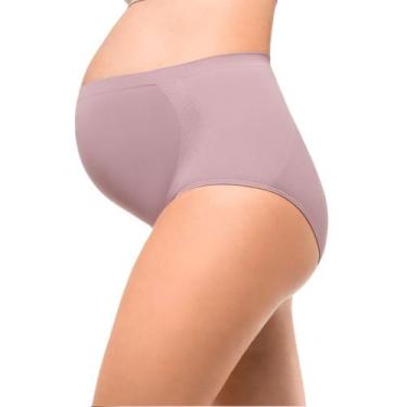 Imagem de Calcinha Cinta Microfibra Sem Costura Gestante Grávida Loba, Nude, EG