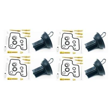 Imagem de Kit de reparo de carburador de motocicleta com diafragma de êmbolo peças de reconstrução de junta flutuante para CB1000SF NC30 CB 1000 CB1000 SF NC 30 (4 conjuntos)