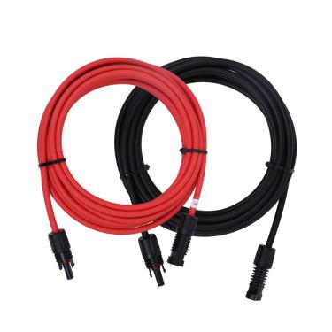 Imagem de Renogy Conectores macho e fêmea de painel solar de 6 m, 10 AWG, par de cabos de extensão, 1 par (vermelho e preto)