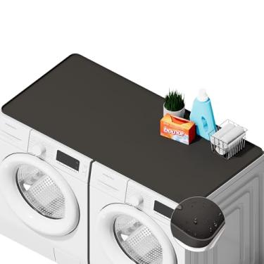 Imagem de SEIRI 1 capa de lavadora e secadora para a parte superior, 137.2 cm x 66.0 cm tapete protetor superior de silicone antiderrapante à prova d'água para máquina de lavar roupa carga superior para