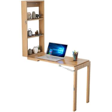 Imagem de Mesa Dobrável De Madeira Wjx Montada Na Parede Mesa Suspensa Mesa De Parede Mesa De Trabalho Dobrável Resistente Montada Na Parede Fácil De Instalar Mesa De Mes, Original Wood, 90x45x75cm