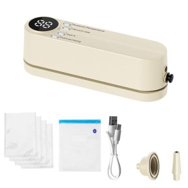 Imagem de Mini seladora de bolsa, seladora a vácuo portátil sem fio com 3 engrenagens de vedação para doces, lanches, armazenamento de alimentos