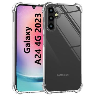 Imagem de USTIYA Capa para Samsung Galaxy Uso Resistente, Bumper Absorção Choques em TPU Transparente Protector Câmera Espessamento nas Quatro Pontas da Carcasa (A24)