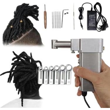 Imagem de Máquina elétrica de dreadlock, trança de crochê instantânea portátil com 20 agulhas de crochê automáticas, faça você mesmo seu próprio estilo de cabelo sintético ou humano facilmente
