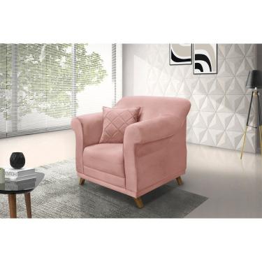 Imagem de Poltrona Veludo Arras Spezzia Decor Rosa