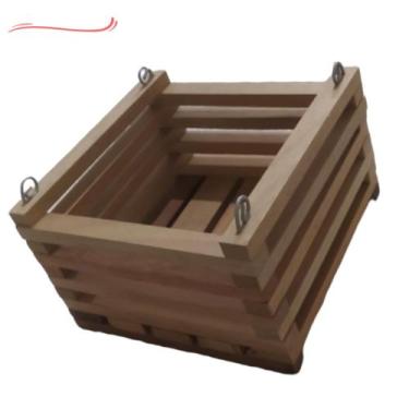 Imagem de Cachepô De Madeira Quadrado - kit Três peças - 21x21 - 17x17 - 13x13 -