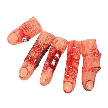 Imagem de Dzrige Halloween Bloody Fingers,Scary Body Parts Fingers Realistic Severed Finger Broken Finger for Haunted House Theater Halloween Party Decoration Supplies Halloween Horror Prop