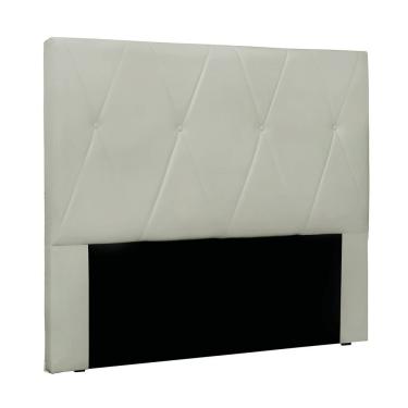 Imagem de Cabeceira para Cama Box King Aquilla 195 cm Veludo Costura com Botões Prata D'Rossi