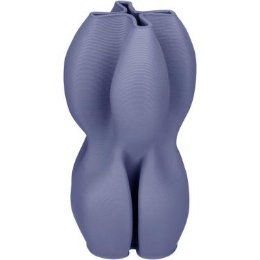 Imagem de Vaso Decorativo Enfiete Casa Aparador 3d Home&co Cerâmica 24x13x13cm Azul
