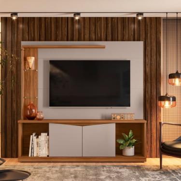 Imagem de Estante Home Tucson Para Tv Até 70 Polegadas Cinamomo Mel-grigio Fosco -mabe Magazine