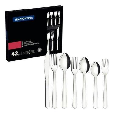 Imagem de Faqueiro 42 Peças Malibu Aço Inox Tramontina - Napolestore