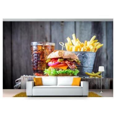 Imagem de Papel De Parede Hamburguer Lanche Refri 3D Al126 - Você Decora