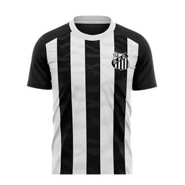 Imagem de Camisa Santos Masculina Matriz Oficial Licenciada - Braziline, Preto, 