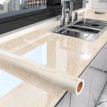 Imagem de Adesivo Vinílico Impermeavel HD Marmore Travertino Crema Marfil - Open