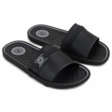 Imagem de Chinelo Cartago Slide Arizona Massageador Masculino Casual, Preto, 39