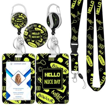 Imagem de Cordão retrátil para crachá de identificação - protetor de cartão vertical bonito e durável resistente a manchas para enfermeiras, médicos, professores, hospital, escola, escritório, mulheres e homens