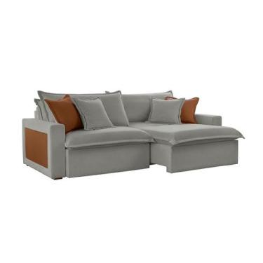Imagem de Sofá 3 Lugares Retrátil e Reclinável Dubai Linho Cinza 230 cm - Modern
