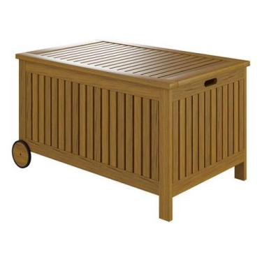 Imagem de Banco Bau E Carrinho De Madeira Para Jardim 48X53,5 Cm - Naterial