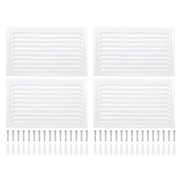 Imagem de PATIKIL Ventilação de ventilação de sótão de 20,3 x 30,5 cm, 4 peças de liga de alumínio retangular para piso HVAC capas de ventilação de ar grade de retorno de metal com tela de malha e parafuso para