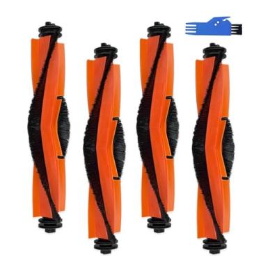 Imagem de Chrostion Pacote com 4 peças de substituição de rolos de escova compatíveis com aspirador de pó Omni Robot Eufy X10 Pro, 2 escovas principais, 1 ferramenta